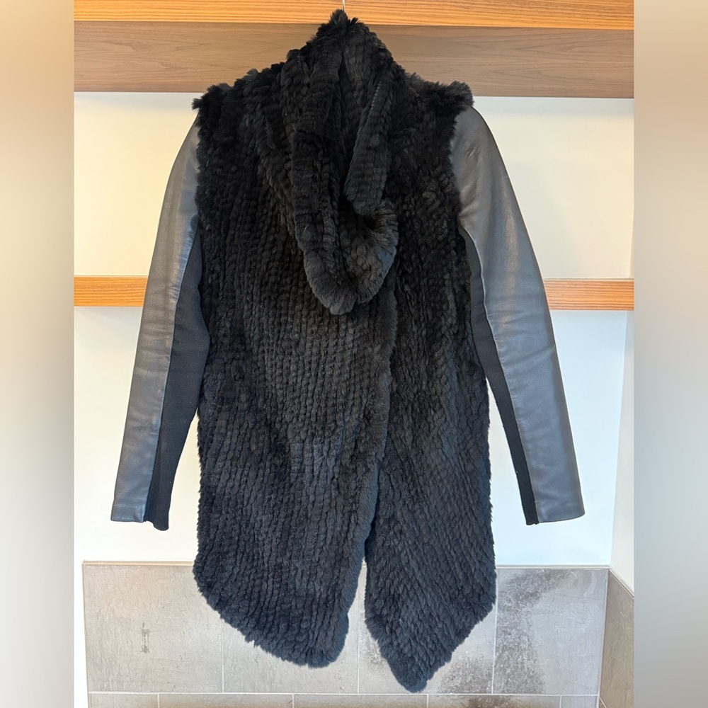 Mackage Fur and Leather Cardigan Jacket